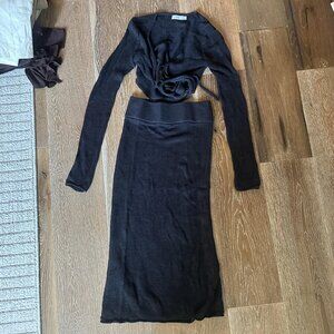 Onia Black Textured Knit Two-Piece Set – Size XS